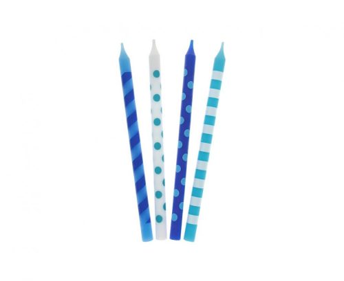 Farbe Dots Blau Geburtstagskerzen-Set, 16 Stück