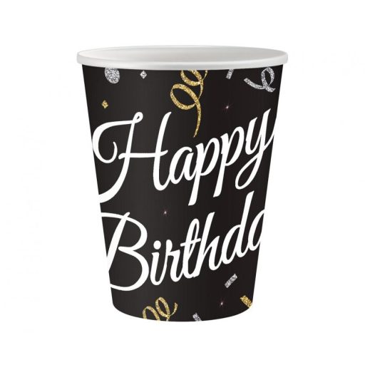 Geburtstag B&C Happy Birthday Papierbecher 6 Stk 250 ml