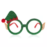 Weihnachten Green i Brille mit kleinem Elf Hut drauf
