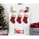 Weihnachten Chequered Karierter Kaminstrumpf, Stiefel 40,5 cm