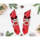 Weihnachten Deer Rentier Serviettenring Set