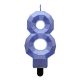 Nummer Diamond Metallic Blaue Nummer 8 Kerze, Tortenkerze