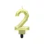 Nummer Diamond Metallic Goldene Nummer 2 Kerze, Tortenkerze