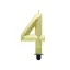 Nummer Diamond Metallic Goldene Nummer 4 Kerze, Tortenkerze