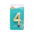 Nummer Diamond Metallic Goldene Nummer 4 Kerze, Tortenkerze