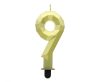 Nummer Diamond Metallic Goldene Nummer 9 Kerze, Tortenkerze
