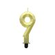 Nummer Diamond Metallic Goldene Nummer 9 Kerze, Tortenkerze
