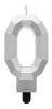 Nummer Diamond Metallic Silberne Zahlenkerze 0, Tortenkerze