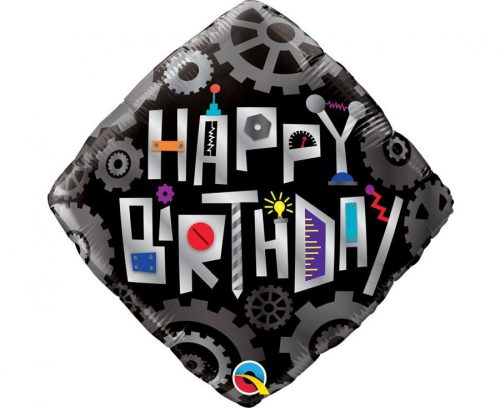 Happy Birthday Roboter Cogwheels Folienballon 46 cm