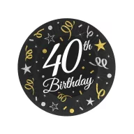 Geburtstag B&C Happy Birthday 40 Pappteller 6 Stk 18 cm