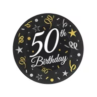 Geburtstag B&C Happy Birthday 50 Pappteller, 6er-Pack, 18 cm