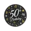 Geburtstag B&C Happy Birthday 50 Pappteller, 6er-Pack, 18 cm