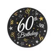 Geburtstag B&C Happy Birthday 60 Pappteller, 6 Stk, 18 cm