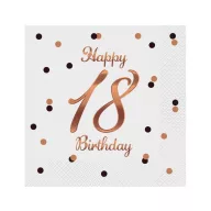   Geburtstag B&C White Happy Birthday 18 Servietten 20er-Pack 33x33 cm