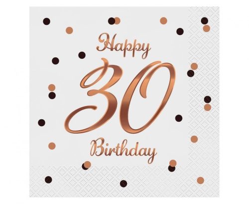 Geburtstag B&C White Happy Birthday 30 Servietten 20 Stk 33x33 cm