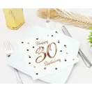 Geburtstag B&C White Happy Birthday 30 Servietten 20 Stk 33x33 cm
