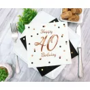 Geburtstag B&C White Happy Birthday 40 Serviette 20er Pack 33x33 cm