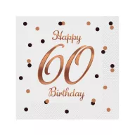   Geburtstag B&C White Happy Birthday 60 Servietten 20er-Pack 33x33 cm