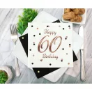 Geburtstag B&C White Happy Birthday 60 Servietten 20er-Pack 33x33 cm