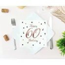 Geburtstag B&C White Happy Birthday 60 Servietten 20er-Pack 33x33 cm