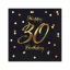 Geburtstag B&C Black-Gold Happy Birthday 30 Serviette 20 Stk. 33x33 cm