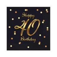   Geburtstag B&C Gold Happy Birthday 40 Servietten 20 Stk 33x33 cm