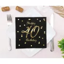 Geburtstag B&C Gold Happy Birthday 40 Servietten 20 Stk 33x33 cm