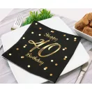 Geburtstag B&C Gold Happy Birthday 40 Servietten 20 Stk 33x33 cm