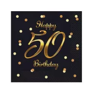   Geburtstag B&C Gold Happy Birthday 50 Serviette 20 Stk 33x33 cm