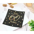 Geburtstag B&C Gold Happy Birthday 60 Serviette, 20er-Pack, 33x33 cm