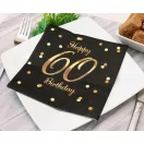 Geburtstag B&C Gold Happy Birthday 60 Serviette, 20er-Pack, 33x33 cm