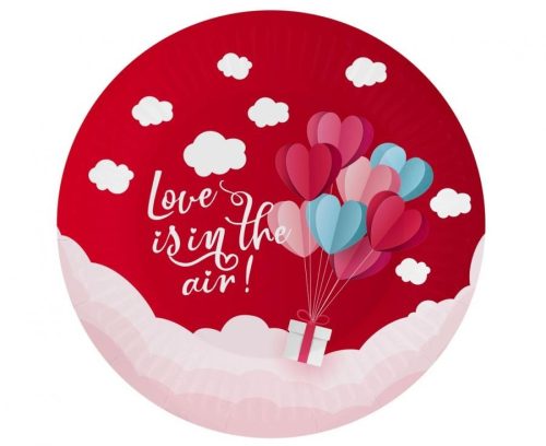 Liebe Love Is In The Air Red Pappteller 6 Stück 18 cm