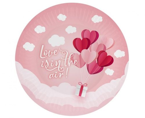 Liebe Love Is In The Air Pink Pappteller 6er-Set 18 cm