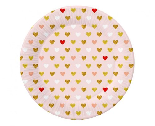 Liebe XOXO Pink Pappteller 6 Stück 18 cm