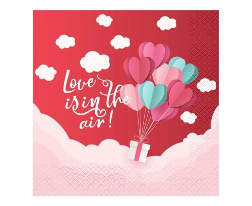 Liebe Love Is In The Air Red Serviettenpackung 20 Stück 33x33 cm