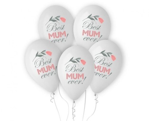 Mutter Best Mum Ever Ballon, Luftballon 5 Stück 12 Zoll (30 cm)