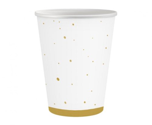 Farbe Gold Celebrate Goldener Papbecher 6 Stk 250 ml