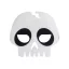 Halloween White Schädel Filzmaske 18 cm