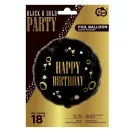 Geburtstag Gold Happy Birthday B&C Partyfolienballon 36 cm