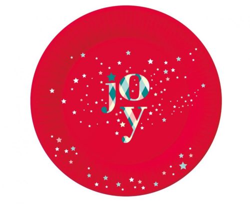 Red Joy Weihnachts Pappteller (6 Stück) 18 cm