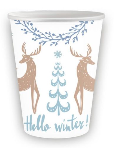 Weihnachten Hello Winter i Papierbecher 6 Stk 250 ml