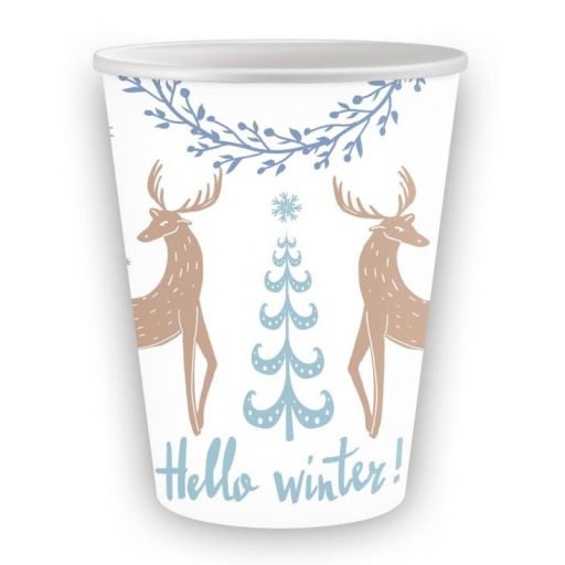Weihnachten Hello Winter i Papierbecher 6 Stk 250 ml