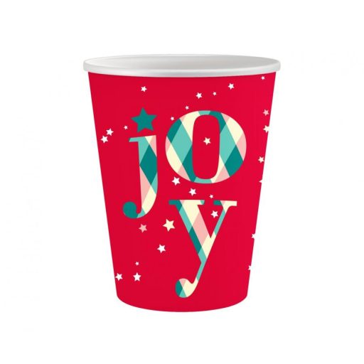 Weihnachten Red Joy i Papierbecher 6 Stk 250 ml