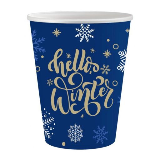 Weihnachten Hello Winter i Papierbecher 6 Stk 250 ml