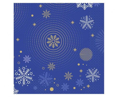 Weihnachten Navy Blue Snowflakes i Serviette 20 Stk 33x33 cm