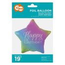 Geburtstag Rainbow  Regenbogen Happy Birthday Sternfolienballon 44 cm