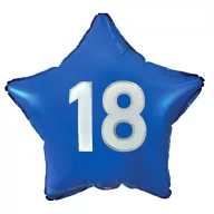   Geburtstag Blue Blauer Happy Birthday 18 Stern Folienballon 44 cm