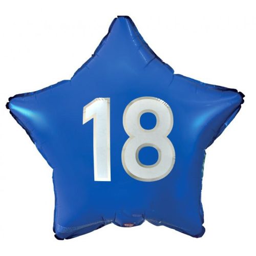 Blau Happy Birthday 18 blue Star Folienballon 44 cm