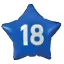 Geburtstag Blue Blauer Happy Birthday 18 Stern Folienballon 44 cm