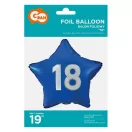 Geburtstag Blue Blauer Happy Birthday 18 Stern Folienballon 44 cm